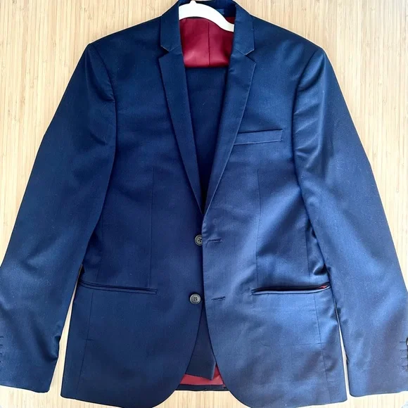 River Island Wedding Skinny Fit Suit in Navy